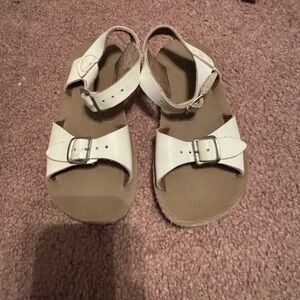 Salt Water Sandals by Hoy White Adjustable Buckle Sandals